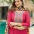 Gajri color ethnic rayon fabric party looks salwar kameez for girls