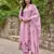 Pink color ethnic chanderi silk fabric party looks salwar kameez for girls