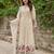 Cream color ethnic chanderi silk fabric party looks salwar kameez for girls