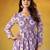 Lavender color weightless marbal fabric designer floral printed girlie partywear kurti