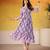 Lavender color weightless marbal fabric designer floral printed girlie partywear kurti