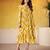 Mustard color weightless marbal fabric designer floral printed girlie partywear kurti