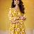 Mustard color weightless marbal fabric designer floral printed girlie partywear kurti