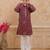 Rust cotton woven embriodered kurta set
