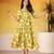 Mustard color vichitra silk fabric designer floral printed girlie partywear kurti