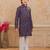 Purple cotton woven embriodered kurta set
