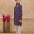 Purple cotton woven embriodered kurta set