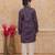 Purple cotton woven embriodered kurta set