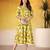 Mustard color vichitra silk fabric designer floral printed girlie partywear kurti