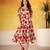 Red color vichitra silk fabric designer floral printed girlie partywear kurti