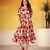 Red color vichitra silk fabric floral printed girlie partywear kurti