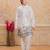 White cotton woven embriodered kurta set