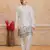 White cotton woven embriodered kurta set