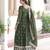 Green color vichitra silk fabric wedding ceremonial gown with dupatta for girlie looks