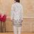 White cotton woven embriodered kurta set