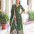 Green color vichitra silk fabric wedding ceremonial gown with dupatta for girlie looks