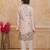 Peach cotton woven embriodered kurta set
