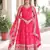 Pink color vichitra silk fabric wedding ceremonial gown with dupatta for girlie looks