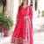 Pink color vichitra silk fabric wedding ceremonial gown with dupatta for girlie looks