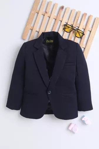 Navyblue cotton woven blazer