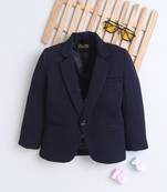 Navyblue cotton woven blazer