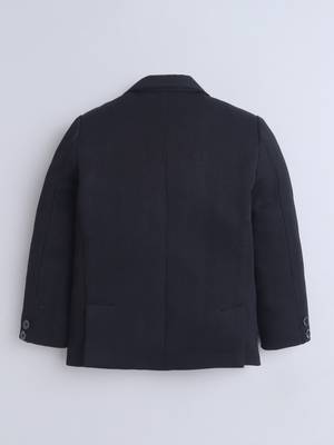 Black cotton woven blazer 2