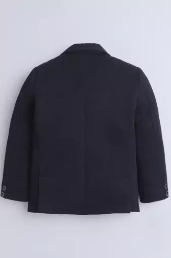 Black cotton woven blazer