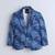 Blue cotton woven printed blazer