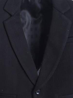 Black cotton woven blazer 3