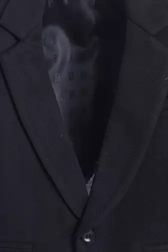 Black cotton woven blazer