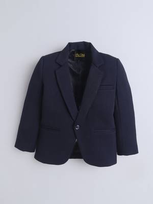 Navyblue cotton woven blazer 4