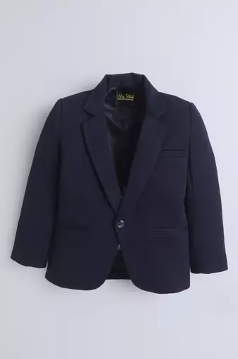 Navyblue cotton woven blazer