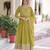 Olive color faux georgette fabric wedding ceremonial gown with dupatta for girlie looks