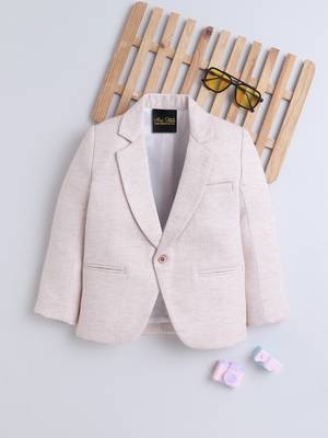 Peach cotton woven blazer 1
