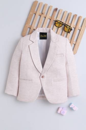 Peach cotton woven blazer