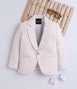 Peach cotton woven blazer