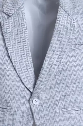 Blue cotton woven blazer