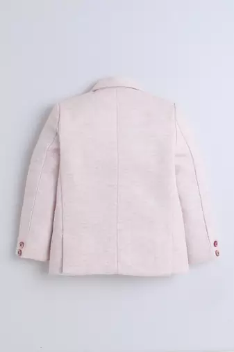 Peach cotton woven blazer