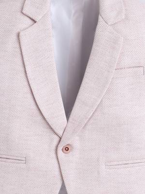 Peach cotton woven blazer 3