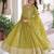 Olive color faux georgette fabric wedding ceremonial gown with dupatta for girlie looks
