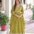 Olive color faux georgette fabric wedding ceremonial gown with dupatta for girlie looks