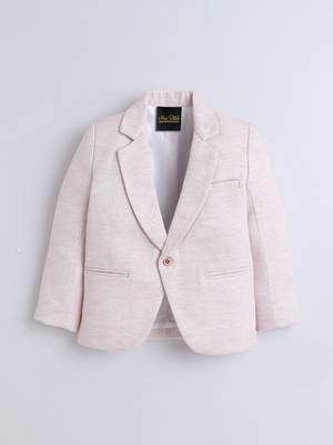 Peach cotton woven blazer 4