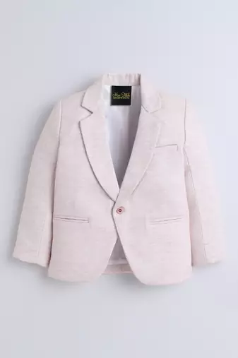 Peach cotton woven blazer