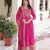 Pink color faux georgette fabric wedding ceremonial gown with dupatta for girlie looks