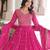 Pink color faux georgette fabric wedding ceremonial gown with dupatta for girlie looks