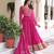 Pink color faux georgette fabric wedding ceremonial gown with dupatta for girlie looks