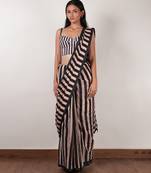 Pink printed cotton saree