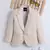 Beige cotton woven blazer