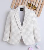 Cream cotton woven blazer
