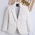 Cream cotton woven blazer